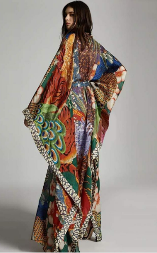 Bohemian Peacock Dragon Kimono w/ Sash