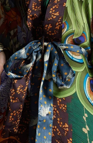 Bohemian Peacock Dragon Kimono w/ Sash