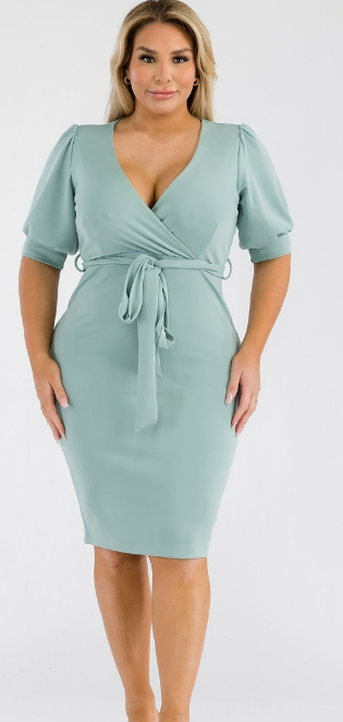 Puff Sleeve Bodycon Dress