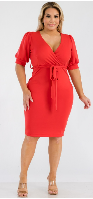 Puff Sleeve Bodycon Dress
